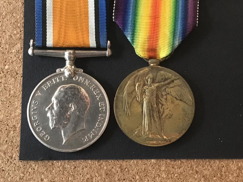 WW1 Pair S.A.S.C. Rare Bi Lingual Victory